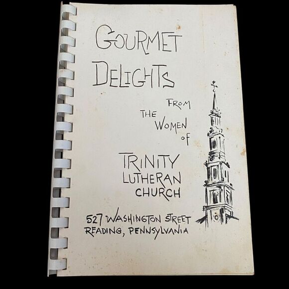 Vtg Cookbook Trinity Lutheran Church Reading PA 1974 Spiral Gourmet Delights - Picture 1 of 6